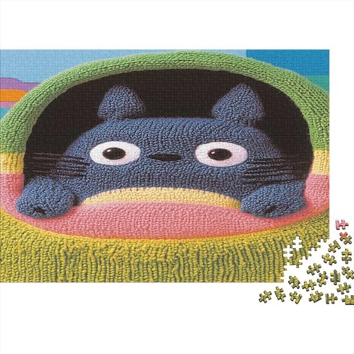 Totoro Chinchilla Puzzle HolzKunst Premium Cartoon Spiel Entpacken Puzzles Plakat Für Erwachsene Kinder 1000pcs (75x50cm) von DUABELPHF