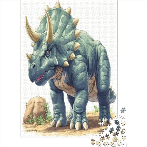Triceratops Puzzle 1000 Teile Erwachsene Puzzles Für Erwachsene Klassische Puzzles 1000 Teile Erwachsene Puzzlespiel Schwer Pädagogisches Spielzeug Erwachsene Kinder Puzzel 1000pcs (75x50cm) von DUABELPHF