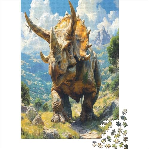 Triceratops Puzzle 1000 Teile Erwachsene Puzzles Für Erwachsene Klassische Puzzles 1000 Teile Erwachsene Puzzlespiel Schwer Pädagogisches Spielzeug Erwachsene Kinder Puzzel 1000pcs (75x50cm) von DUABELPHF