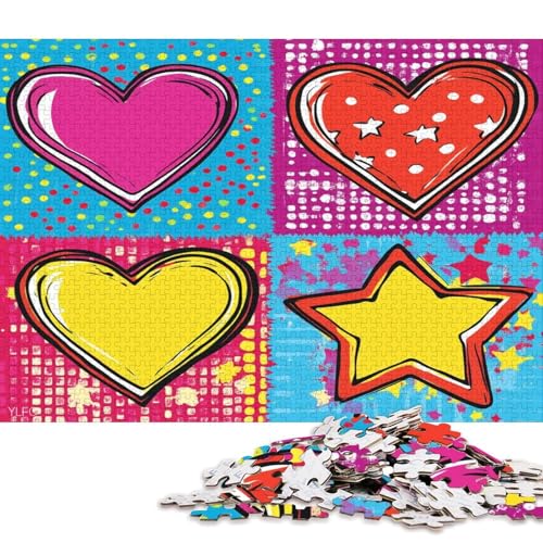 Valentinstag Valentine's Day Liebe Herz Puzzle HolzKunst Puzzles Für Erwachsene Kinder 1000pcs (75x50cm) von DUABELPHF