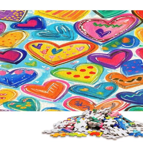 Valentinstag Valentine's Day Liebe Herz Puzzle HolzKunst Romantisches Liebesspiel Geschenk Plakat Puzzles Erwachsene Kinder 1000pcs (75x50cm) von DUABELPHF