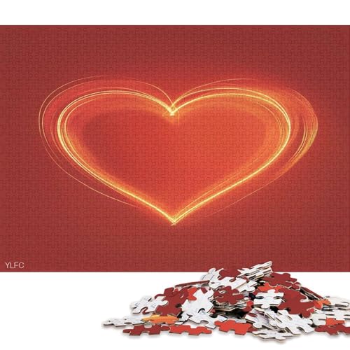 Valentinstag Valentine's Day Liebe Herz Puzzle HolzKunst Romantisches Liebesspiel Geschenk Plakat Puzzles Erwachsene Kinder 1000pcs (75x50cm) von DUABELPHF