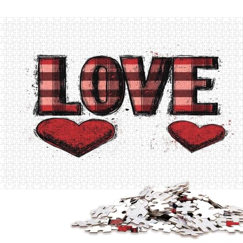 Valentinstag Valentine's Day Liebe Herz Puzzle HolzKunst Romantisches Liebesspiel Geschenk Plakat Puzzles Für Erwachsene 1000pcs (75x50cm) von DUABELPHF