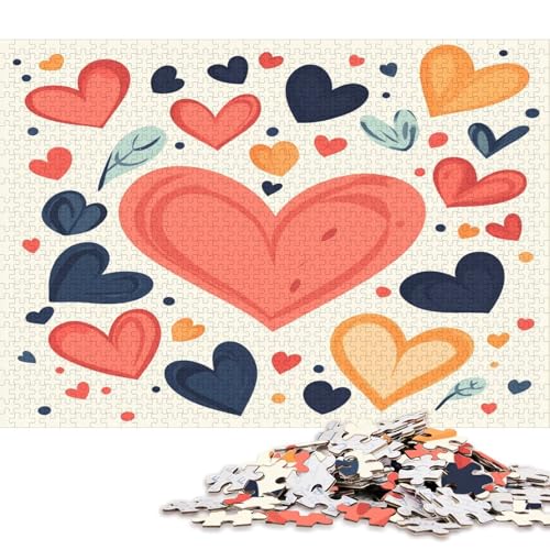 Valentinstag Valentine's Day Liebe Herz Puzzle HolzKunst Romantisches Liebesspiel Geschenk Plakat Puzzles Für Erwachsene 1000pcs (75x50cm) von DUABELPHF