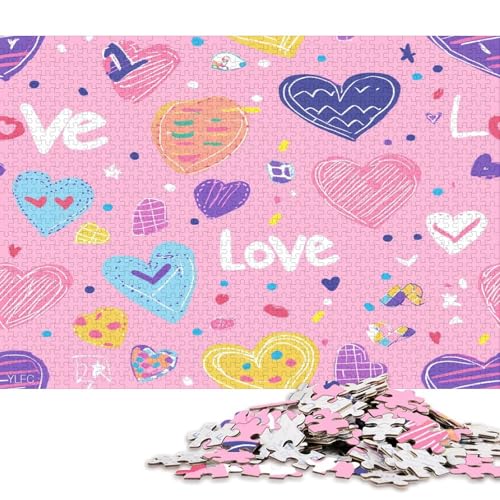 Valentinstag Valentine's Day Liebe Herz Puzzle HolzKunst Romantisches Liebesspiel Geschenk Plakat Puzzles Für Erwachsene Kinder 1000pcs (75x50cm) von DUABELPHF