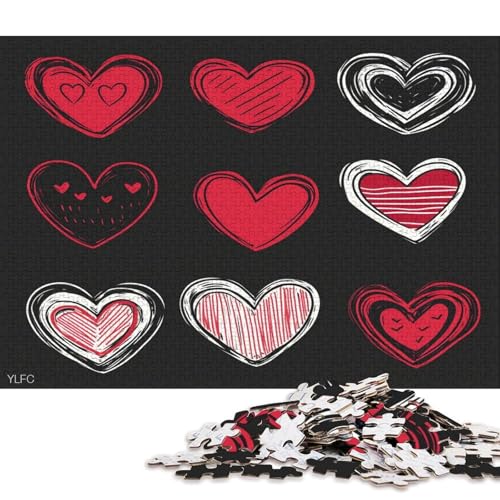 Valentinstag Valentine's Day Liebe Herz Puzzle HolzKunst Romantisches Liebesspiel Geschenk Plakat Puzzles Für Erwachsene Kinder 1000pcs (75x50cm) von DUABELPHF
