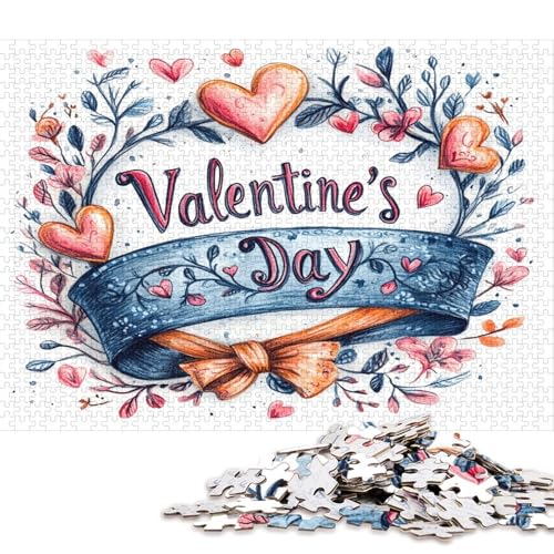 Valentinstag Valentine's Day Liebe Herz Puzzle HolzKunst Romantisches Liebesspiel Geschenk Plakat Puzzles Für Erwachsene Kinder 1000pcs (75x50cm) von DUABELPHF