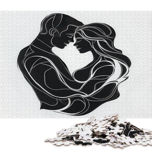 Valentinstag Valentine's Day Liebende Puzzle HolzKunst Romantisches Liebesspiel Geschenk Plakat Puzzles Für Erwachsene 1000pcs (75x50cm) von DUABELPHF