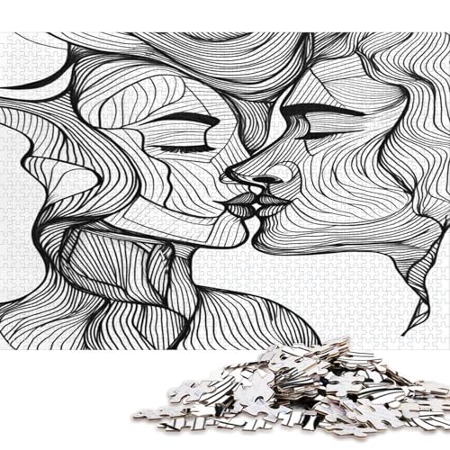 Valentinstag Valentine's Day Liebende Puzzle HolzKunst Romantisches Liebesspiel Geschenk Plakat Puzzles Für Erwachsene 1000pcs (75x50cm) von DUABELPHF