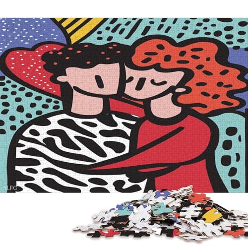 Valentinstag Valentine's Day Liebende Puzzle HolzKunst Romantisches Liebesspiel Geschenk Plakat Puzzles Für Erwachsene 1000pcs (75x50cm) von DUABELPHF