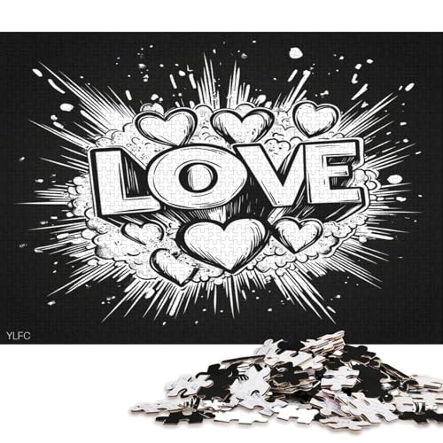 Valentinstag Valentine's Day Puzzle HolzKunst ”Love Character Romantisches Liebesspiel Geschenk Plakat Puzzles Für Erwachsene 1000pcs (75x50cm) von DUABELPHF