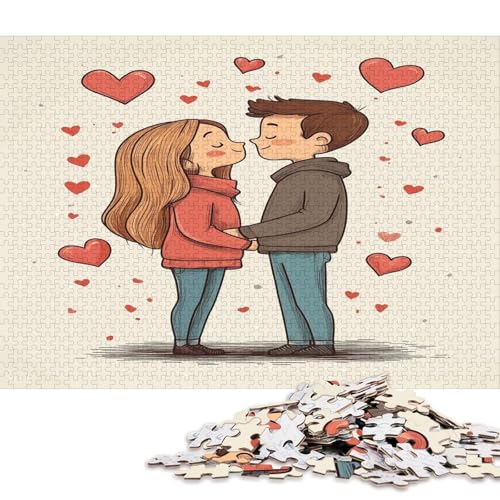 Valentinstag Valentine's Day Puzzle HolzKunst Puzzles Für Erwachsene Kinder 1000pcs (75x50cm) von DUABELPHF