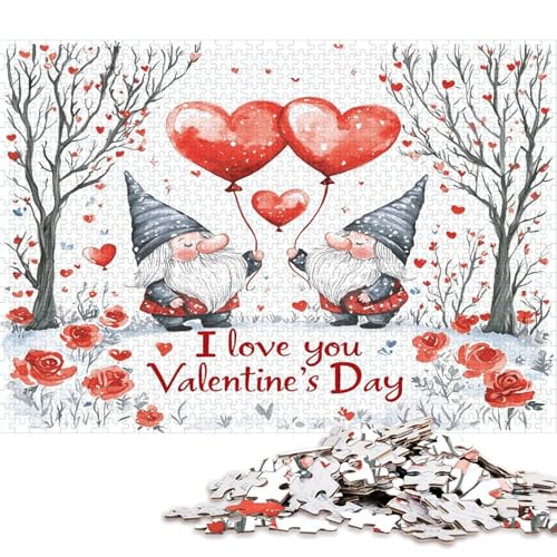 Valentinstag Valentine's Day Puzzle HolzKunst Romantisches Liebesspiel Geschenk Plakat Puzzles Für Erwachsene 1000pcs (75x50cm) von DUABELPHF
