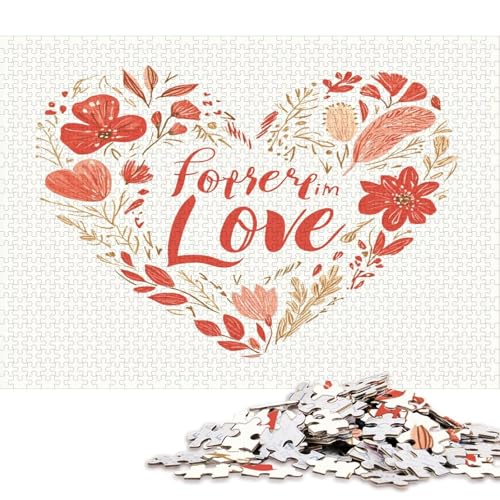 Valentinstag Valentine's Day Puzzle HolzKunst groß Liebe Romantisches Liebesspiel Geschenk Plakat Puzzles Für Erwachsene 1000pcs (75x50cm) von DUABELPHF