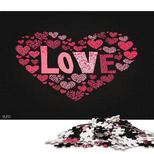 Valentinstag Valentine's Day Puzzle HolzKunst groß Liebe Romantisches Liebesspiel Geschenk Plakat Puzzles Für Erwachsene 1000pcs (75x50cm) von DUABELPHF