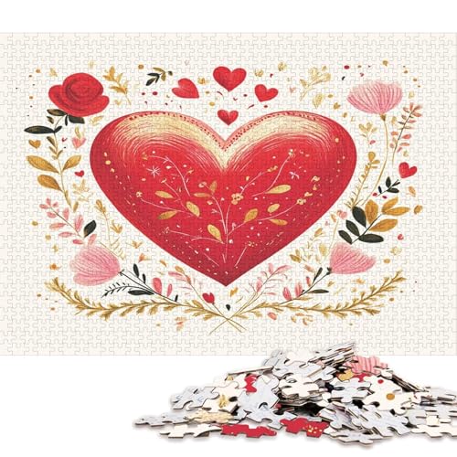 Valentinstag Valentine's Day Puzzle HolzKunst groß Liebe Romantisches Liebesspiel Geschenk Plakat Puzzles Für Erwachsene 1000pcs (75x50cm) von DUABELPHF