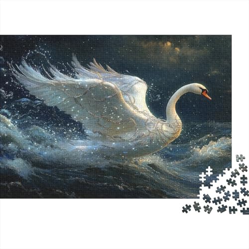 schön Schwan Swan Puzzle HolzKunst Premium Kreativ Lustiges Puzzles Plakat Für Erwachsene Kinder 1000pcs (75x50cm) von DUABELPHF