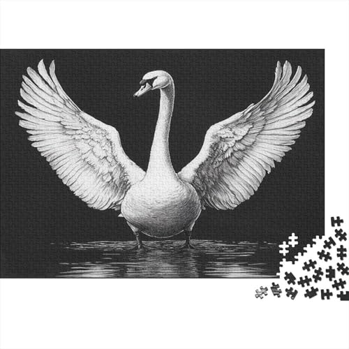 schön Schwan Swan Puzzle HolzKunst Premium Kreativ Lustiges Puzzles Plakat Für Erwachsene Kinder 1000pcs (75x50cm) von DUABELPHF