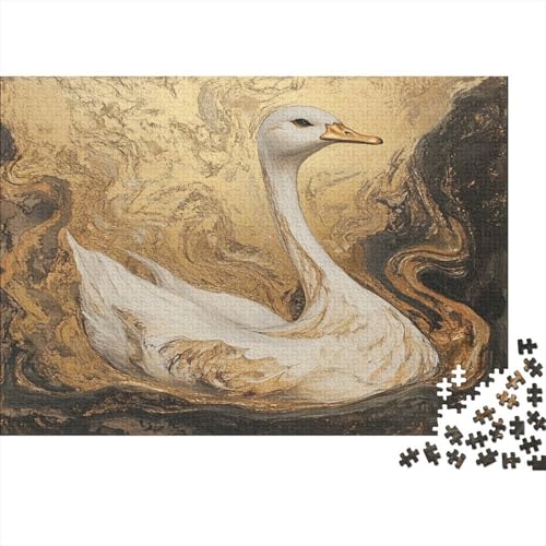 schön Schwan Swan Puzzle HolzKunst Premium Spiel Entpacken Puzzles Plakat Für Erwachsene Kinder 1000pcs (75x50cm) von DUABELPHF