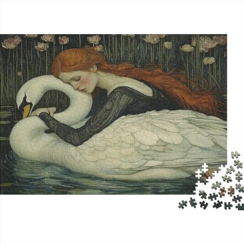 schön Schwan Swan Puzzle HolzKunst Premium Spiel Entpacken Puzzles Plakat Für Erwachsene Kinder 1000pcs (75x50cm) von DUABELPHF