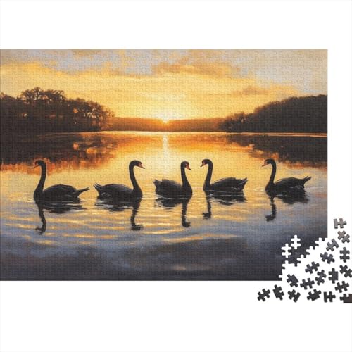 schön Schwan Swan Puzzle HolzKunst Premium Spiel Entpacken Puzzles Plakat Für Erwachsene Kinder 1000pcs (75x50cm) von DUABELPHF