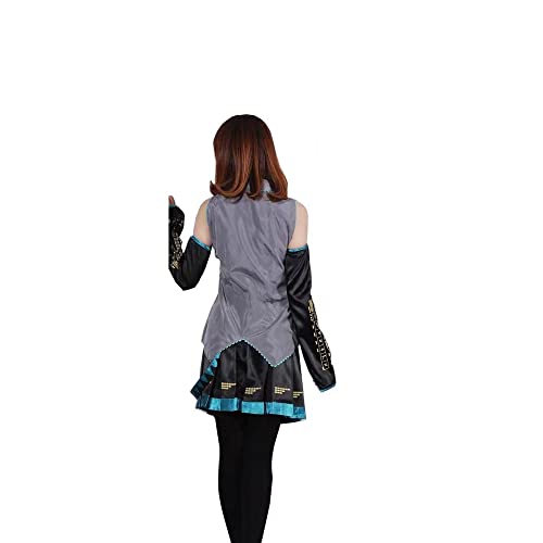 DUALY Hatsune Miku Cosplay Kostüm Komplettset mit Socken für Halloween Comic Con (XL) von DUALY