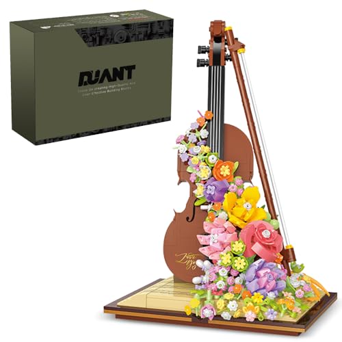 DUANT 21228 Micro Bausteine Blumen Violine Klemmbausteine Bausatz, 950 Teile Kreatives DIY Mikro Blumen Bausteine Set für Heimdekor, Klemmblöcke Geschenk für Jungen Mädchen Teenager und Erwachsene von DUANT