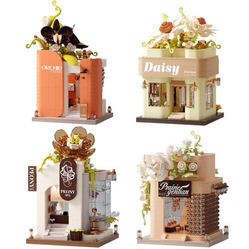 DUANT 4 in 1 Modern Flower Street Shop Baublock Set, 3758 Stück MOC Street View House Building Kit, Modulares Haus Baublock Spielzeug Geschenk Geeignet für Teenager und Erwachsene DUANT 4 in 1 Modern Flower Street Shop Baublock Set, 3758 Stück MOC Street View House Building Kit, Modulares Haus Baublock Spielzeug Geschenk Geeignet für Teenager und Erwachsene von DUANT
