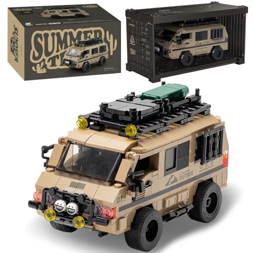 DUANT PB8823 Campingwagen Bausteinsatz, 489 Stück MOC Spielzeug Auto 1:32 Verhältnis Modell Bausteinsatz, mit Display-Container, Geeignet als Geschenke und Sammlerstücke von DUANT