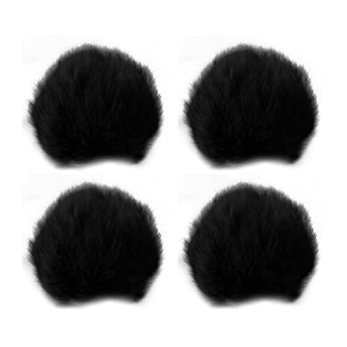 Plüsch-Bälle mit Hasenschwanz, flauschige Bommeln, Cosplay-Kostüm-Zubehör, Foto-Requisiten, 8 Stück (Schwarz-A) von DUANxiaoyanK