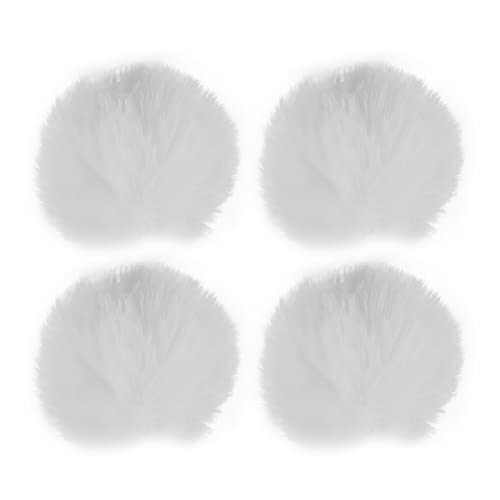Plüsch-Bälle mit Hasenschwanz, flauschige Bommeln, Cosplay-Kostüm-Zubehör, Foto-Requisiten, 8 Stück (Weiß-A) von DUANxiaoyanK