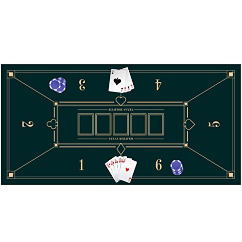 Pokermatte, tragbar, rutschfest, Gummi, mit Tragetasche, für 6 Spieler Texas von DUANxiaoyanK