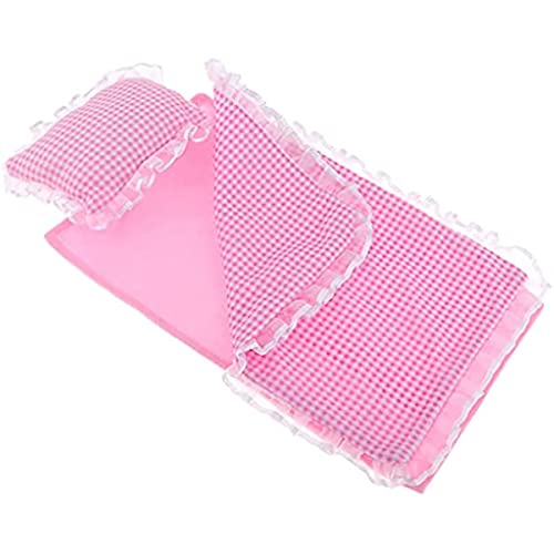 Puppen-Bettwäsche-Set, Miniatur-Steppdecke und Kissen, rosa Puppen-Bettwäschezubehör, als Dekoration Puppen-Bettwäsche-Set, Miniatur-Steppdecke und Kissen, rosa Puppen-Bettwäschezubehör, als Dekoration von DUANxiaoyanK