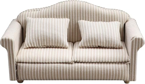Puppenhaus-Sofa, Maßstab 1:12, Simulations-Sofa, Puppenhaus-Heimzubehör, Mini-Sessel, zur Dekoration (Doppelsofa) von DUANxiaoyanK