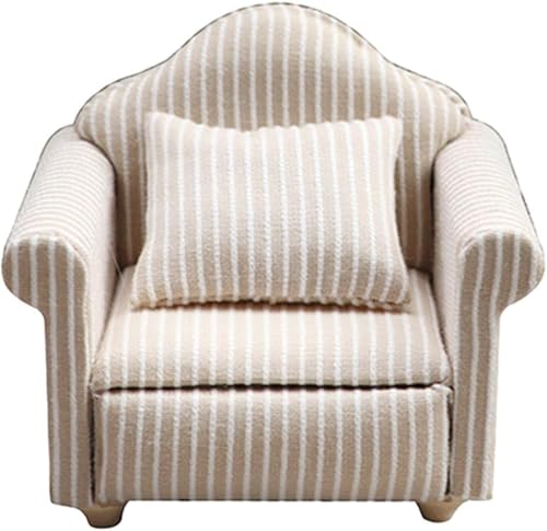 Puppenhaus-Sofa, Simulations-Sofa im Maßstab 1:12, Puppenhaus-Zubehör, Mini-Sessel, zur Dekoration (Einzelsofa) von DUANxiaoyanK