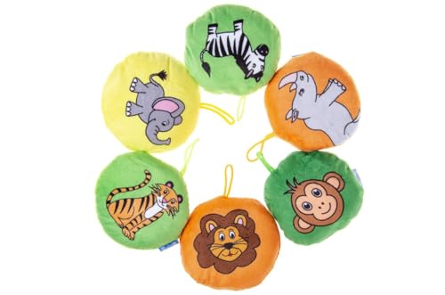 DUCKIEZ Circle Plushie Kissen Erhältlich in 6 verschiedenen Designs, Design zufällig ausgewählt oder Partytütenfüller! (Jungle Wild Animal, 1, Count) von DUCKIEZ