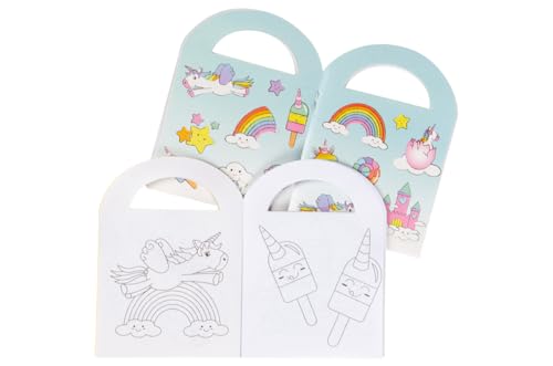 DUCKIEZ Malbuch und Aufkleber, inklusive 16 Malvorlagen und 2 Seiten mit Aufklebern, perfekt für eine Kinderpartytüte (Einhorn, 12,0, Zählung) von DUCKIEZ