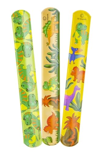DUCKIEZ Schnapparmbänder für Kinder, Partytütenfüller, Slap Armband, Schnappband, Jungen und Mädchen, Armbänder, Armbänder (Dinosaurier, 12, Armband) von DUCKIEZ