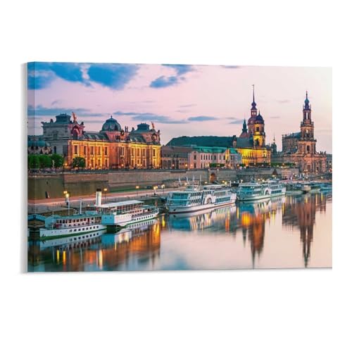 1000-teiliges Puzzle，Dresdner an der Elbe im Sonnenuntergang，1000-teiliges Puzzle für Erwachsene und Jugendliche（50x70cm）-186 von DUDOK