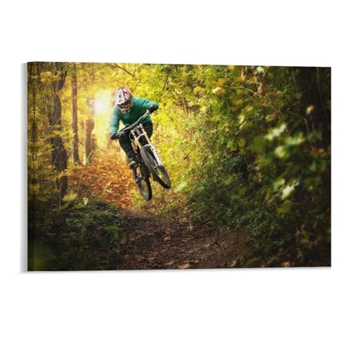1000-teiliges Puzzle，Mountainbiker im Herbstwald，1000-teiliges Puzzle für Erwachsene und Jugendliche（75x50cm）-162 von DUDOK