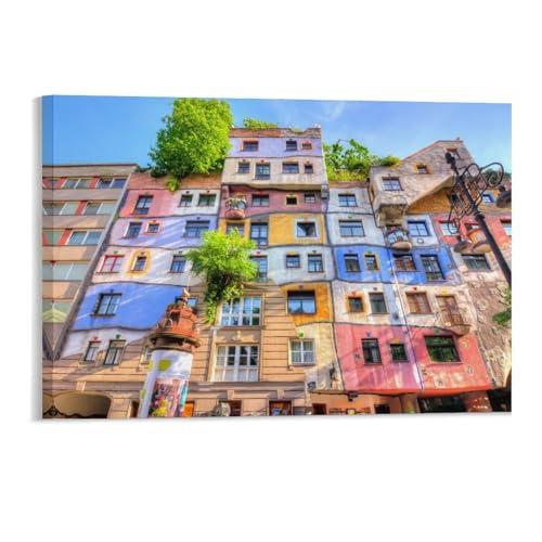 Hundertwasser-Haus in Wien, 1000 Teile Puzzle für Erwachsene, Klassisches Schwieriges Puzzle für Kinder, Überraschungsgeschenk für Familie, Heimdekoration, Kunstpuzzle (75x50cm) - 194 von DUDOK