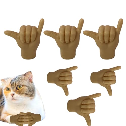 Kleine menschliche Hände – Fingerpuppen, gefälschte Handkatze, lustiges Verkleiden, Katzenspielzeug, winzige geschlossene Hände für Katzen, lustige Hände für Partys, Haustierspiele, Finger von DUDOK