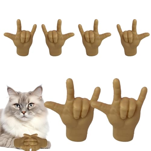 Kleine menschliche Hände – Fingerpuppen, gefälschte Handkatze, lustiges Verkleiden, Katzenspielzeug, winzige geschlossene Hände für Katzen, lustige Hände für Partys, Haustierspiele, Finger von DUDOK