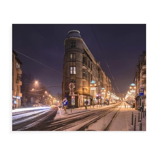 Nachtverkehr in der Stadt Zabrze, Puzzles für Erwachsene, 1000 Teile, DIY-Holzpuzzles, schwierige Puzzles, Kinder, Lernspielzeug, Geschenk, klassische Puzzle-Spiele (75 x 50 cm) - 75 von DUDOK