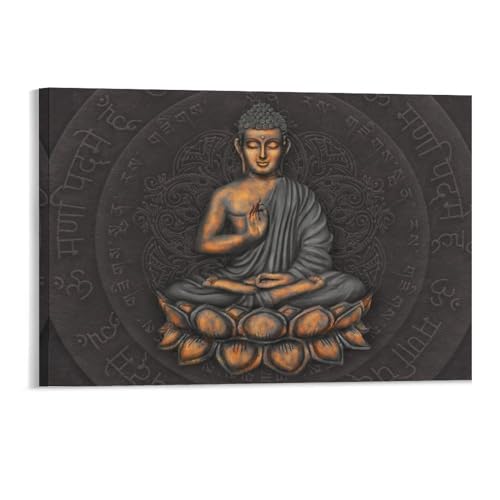 Puzzle 1000 Teile，Buddha vor dem Hintergrund des Mantras，Erwachsene Kinder Puzzle,Holzpuzzle（75x50cm）-68 von DUDOK