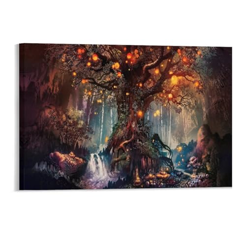 Puzzle 1000 Teile，Großen Baum Vor Der Im Wald Glüht，Kinderspielzeug Dekompressionsspiel Klassisches Spiel Puzzle（50x70cm）-22 von DUDOK