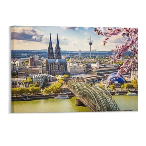 Puzzle 1000 Teile für Erwachsene，Luftbildaufnahme von Köln，Puzzle Schwierig Perfektes Pädagogisches Geschenk für Jungen Und Mädchen（38x26cm）-230 von DUDOK