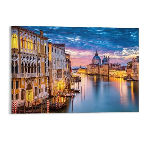 Ruhige Abendstimmung auf dem Canale Grande, Venedig，Puzzle 1000 Teile für Erwachsene, Klassische Puzzle Teenager Jungen Mädchen Puzzle Puzzles Spiele Pädagogisches Geschenk Home Decor（38x26cm）-123 von DUDOK