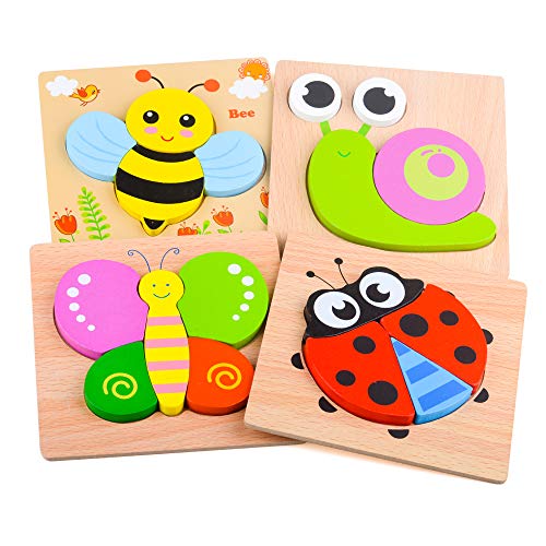 Holzpuzzle Spielzeug Ab 1 2 Jahr, Montessori Holzspielzeug Ab 1 2 3 Jahre Kinder Junge Mädchen, Geschenk 1 Jahr Mädchen Junge Geschenke Zum 1 Geburtstag, Lernspielzeug 12-36 Monate Baby Geschenk Junge von DUDUFLY