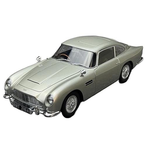 1/18 Für Aston Martin DB5 „Goldfinger“ Sportwagenmodell Aus Druckgussmetall Supercooles Klassisches Sammlerspielzeug Druckgussmodelle Motorfahrzeuge(Gray) von DUEVEL